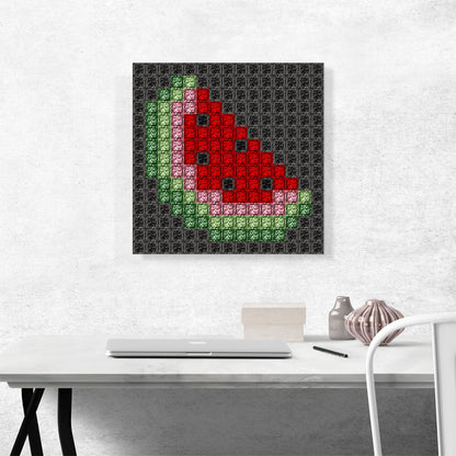Watermelon Slice Fruit Emoticon Black Jewel Pixel