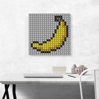Yellow Banana Fruit Emoticon Jewel Pixel