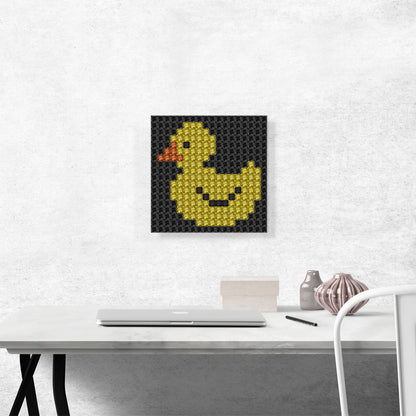 Yellow Duck Black Emoticon Jewel Pixel Bathroom