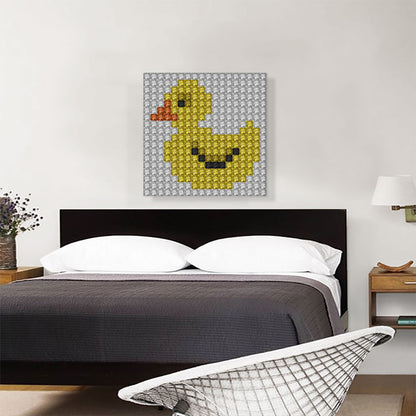Yellow Duck Emoticon Jewel Pixel Bathroom