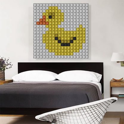 Yellow Duck Emoticon Jewel Pixel Bathroom