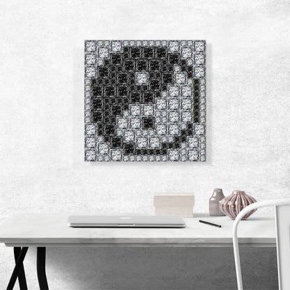 Yin Yang Sign Tai Chi Symbol Jewel Pixel