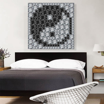 Yin Yang Sign Tai Chi Symbol Jewel Pixel