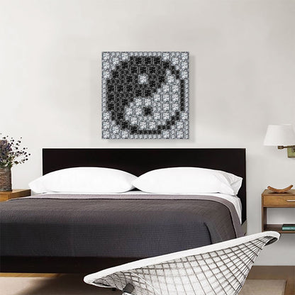 Yin Yang Sign Tai Chi Symbol Jewel Pixel