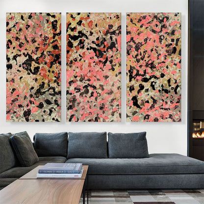 Pink Tan Black Olive Modern Rectangle