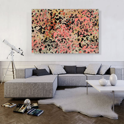 Pink Tan Black Olive Modern Rectangle