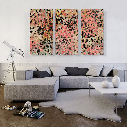 Pink Tan Black Olive Modern Rectangle