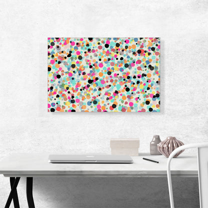 Pink Teal Black Yellow Spots Rectangle