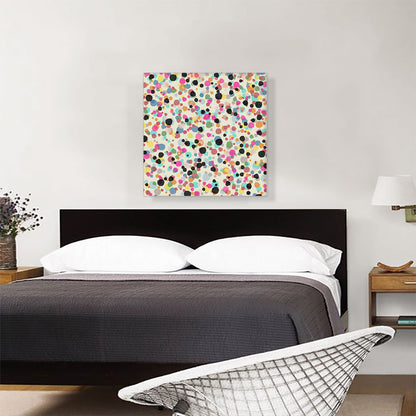 Pink Teal Black Yellow Spots Square