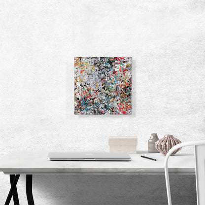 Black Gray Teal Orange Splatter Square