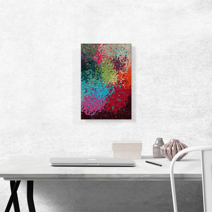 Red Pink Green Teal Splatter Modern