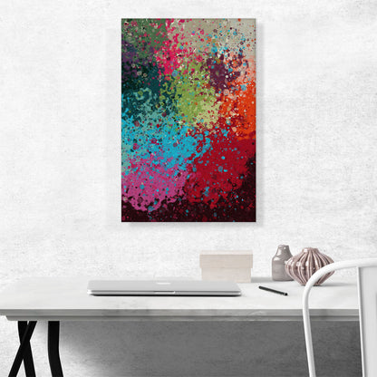 Red Pink Green Teal Splatter Modern
