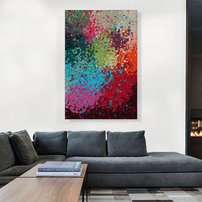 Red Pink Green Teal Splatter Modern