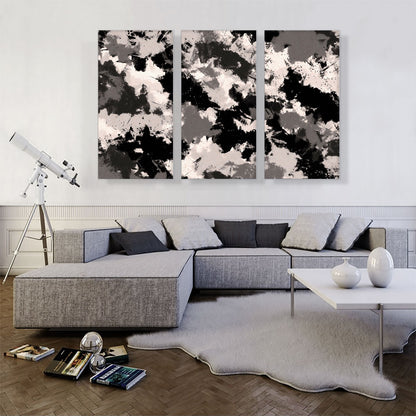 Black Gray White Camouflage Pattern Rectangle