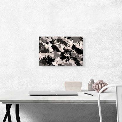 Black Gray White Camouflage Pattern Rectangle