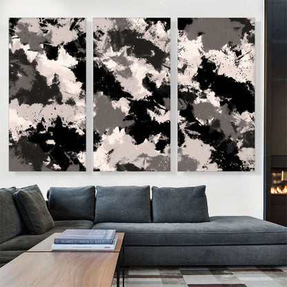 Black Gray White Camouflage Pattern Rectangle