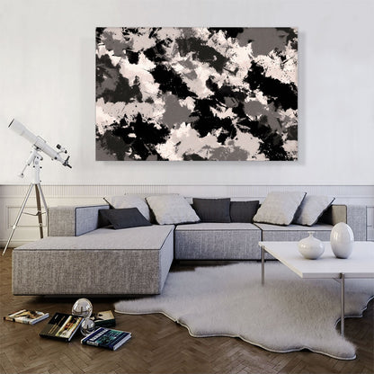 Black Gray White Camouflage Pattern Rectangle