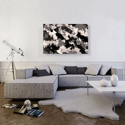 Black Gray White Camouflage Pattern Rectangle