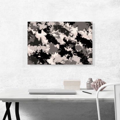 Black Gray White Camouflage Pattern Rectangle