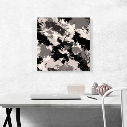 Black Gray White Camouflage Pattern Square