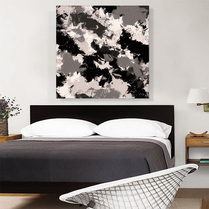 Black Gray White Camouflage Pattern Square