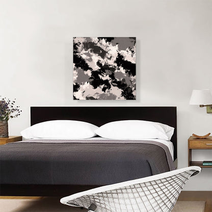 Black Gray White Camouflage Pattern Square