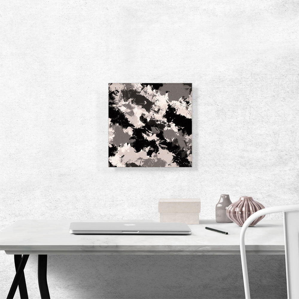 Black Gray White Camouflage Pattern Square