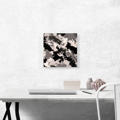 Black Gray White Camouflage Pattern Square