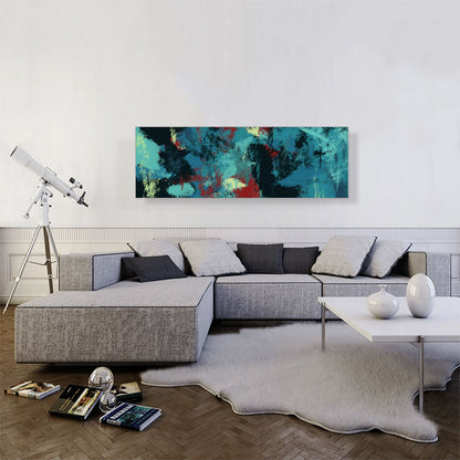 Teal Black Maroon Gray Modern Panoramic