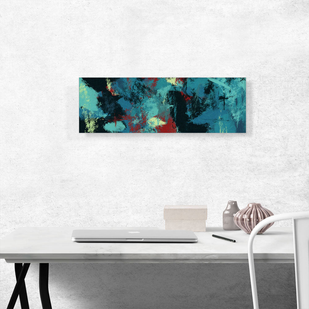 Teal Black Maroon Gray Modern Panoramic