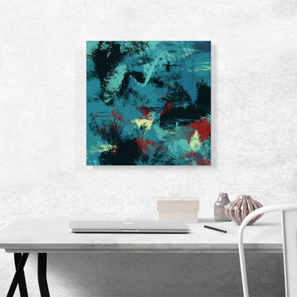 Teal Black Maroon Gray Modern Square