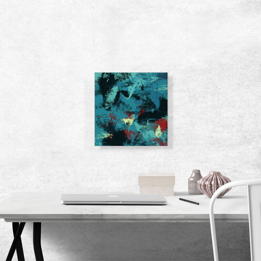 Teal Black Maroon Gray Modern Square