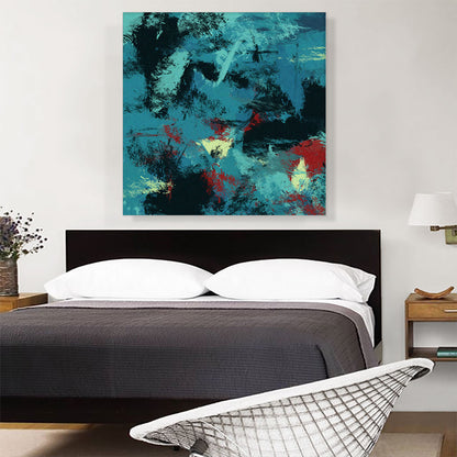 Teal Black Maroon Gray Modern Square