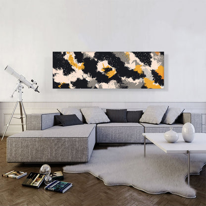 Yellow Black Tan Camouflage Pattern Panoramic