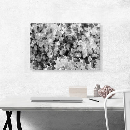 Black Gray White Petals Rectangle