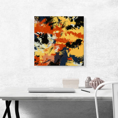 Yellow Orange Black White Modern Square