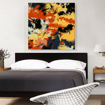 Yellow Orange Black White Modern Square