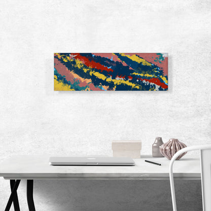 Yellow Red Pink Scrapes Modern Panoramic