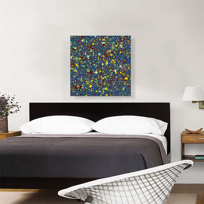 Yellow Red Spots on Blue Modern