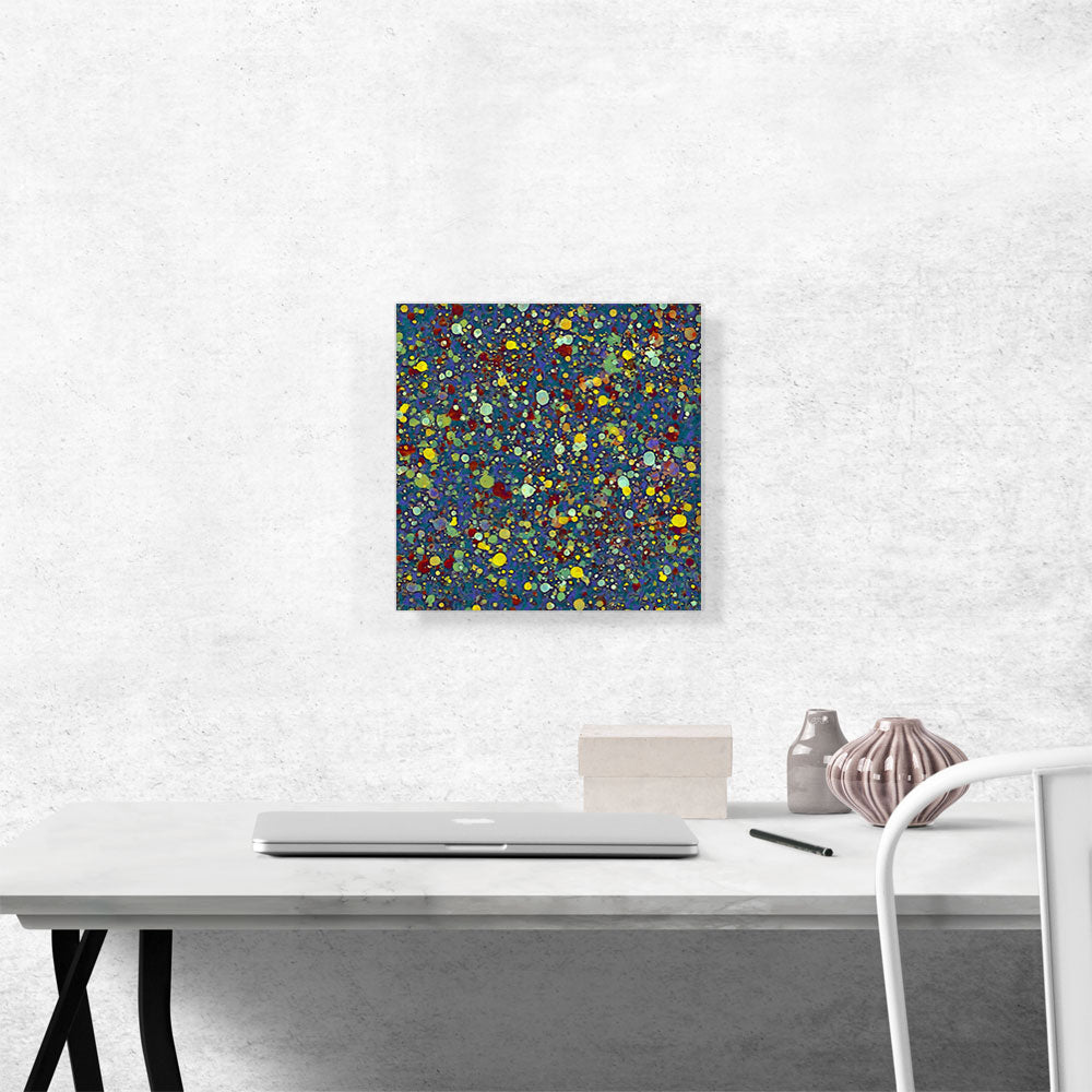 Yellow Red Spots on Blue Modern