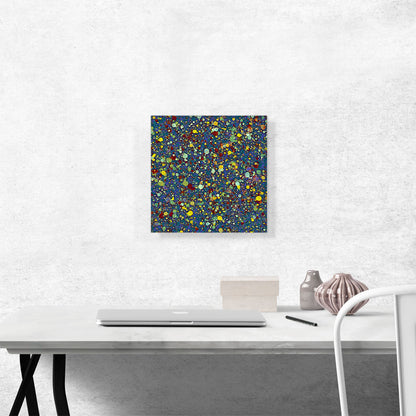 Yellow Red Spots on Blue Modern