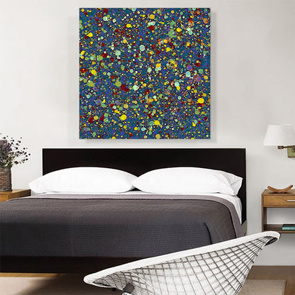Yellow Red Spots on Blue Modern
