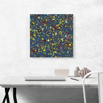 Yellow Red Spots on Blue Modern
