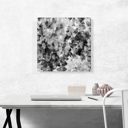 Black Gray White Petals Square