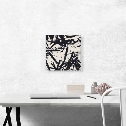 Black Lines on White Modern Square