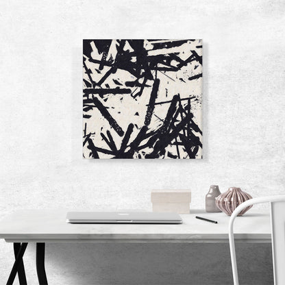 Black Lines on White Modern Square