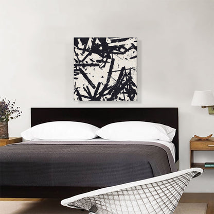 Black Lines on White Modern Square