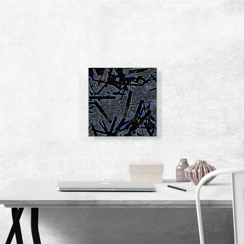 Black Lines Yellow Dots on Gray Modern
