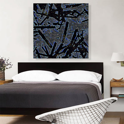 Black Lines Yellow Dots on Gray Modern