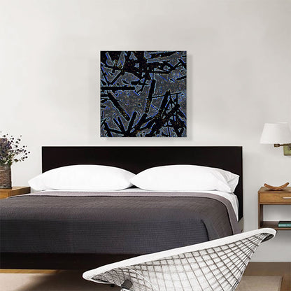 Black Lines Yellow Dots on Gray Modern